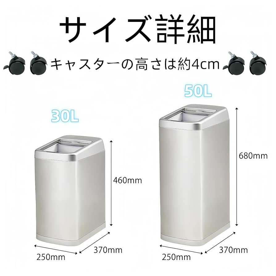 未使用新古品 Seewin 自動開閉ゴミ箱 電動 キャスター付き 50L 楽天市場】【45Lゴミ箱×2】【コメントでSEEWINゴミ袋プレゼント